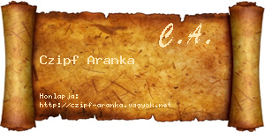 Czipf Aranka névjegykártya